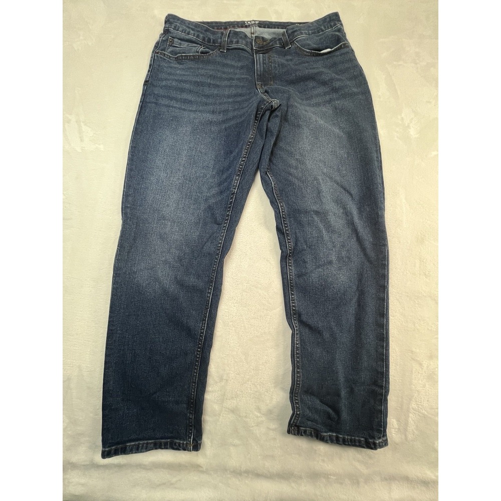 IZOD Saltwater Mens 34 x‎ 30 Jeans Dark Blue Denim Straight Fit